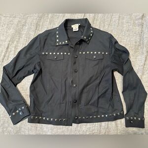 St. John Sport by Marie Gray Black Lightweight Shirt Jacket